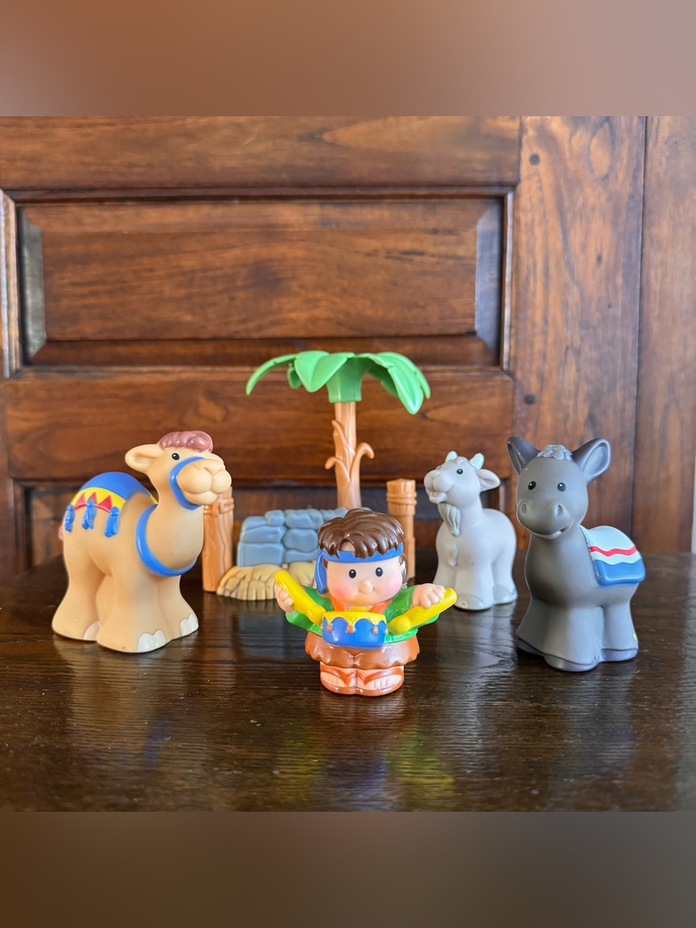 Fisher Price Little People Christmas Nativity Drummer Boy Drum With Animals Set